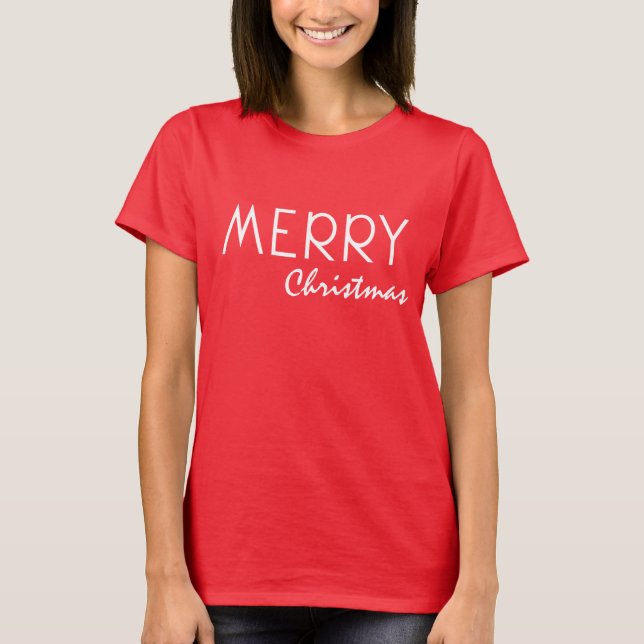 GLAD JUL VIT TYPOGRAFI T SHIRT (Framsida)
