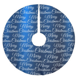 Glad jul Vita snöflingor Marinblå Julgransmatta Borstad Polyester