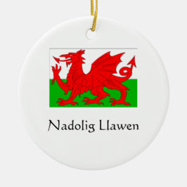 Glad jul Wales Ornament