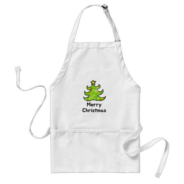 Glad jul Whimsical Träddesign Förkläde (Framsidan)