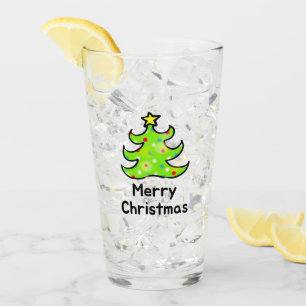 Glad jul Whimsical Träddesign Glaskopp
