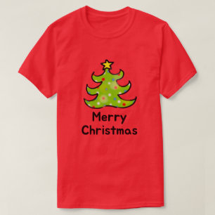 Glad jul Whimsical Träddesign T Shirt