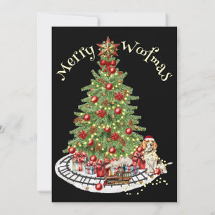 Glad Jul Woof Hund Design- Beagle Julkort