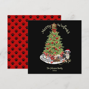 Glad Jul Woof Hund Design- Berner Sennenhund Julkort