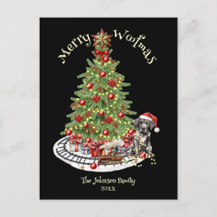 Glad Jul Woof Hund Design- Grand Danois Helg Vykort