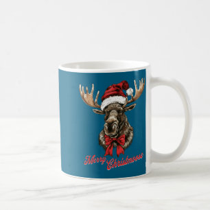 Glad Julälg Santa Hatt Julfirande Älg Kaffemugg