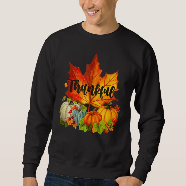 Glad juldag Höst Löv Mapleblad T Lång Ärmad Tröja (Framsida)