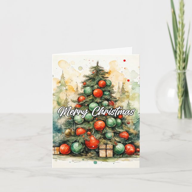Glad julgran | God jul alla Helgkort (Framsida)