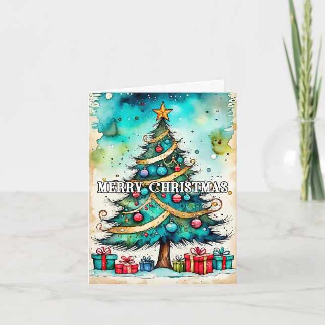Glad julgran | God jul Helgkort (Framsida)