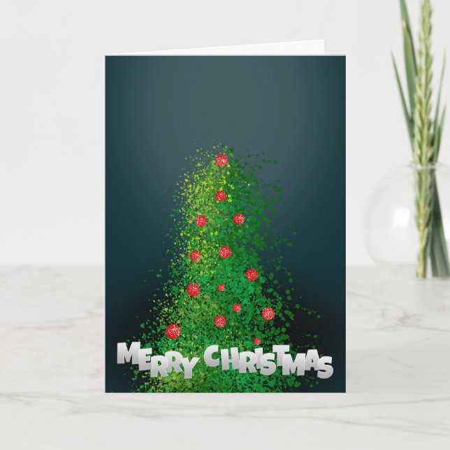 Glad julgran helgkort (Framsida)