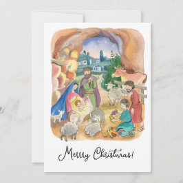 Glad julhälsning kort, Lille Jesus Krist Inbjudningar