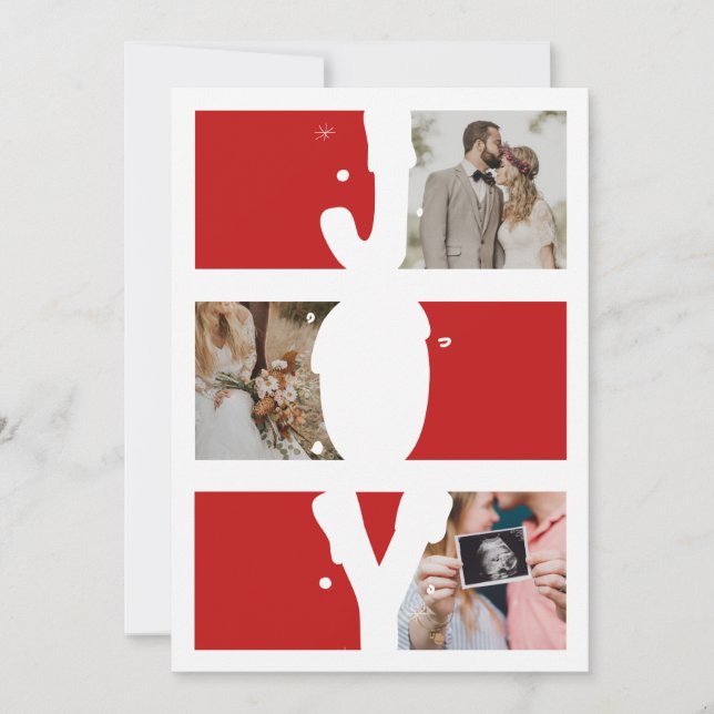 Glad Julhälsning Modern Familj 7 Foto Julkort (Framsida)