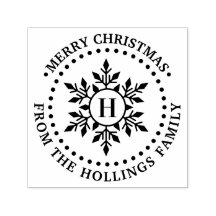 Glad julhälsning Snöflinga Namn Initial