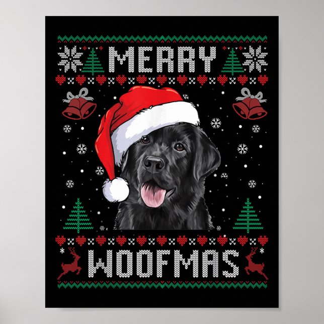Glad Julhörna Fula Tröja Svart Lab Labrador Jul Poster (Framsidan)