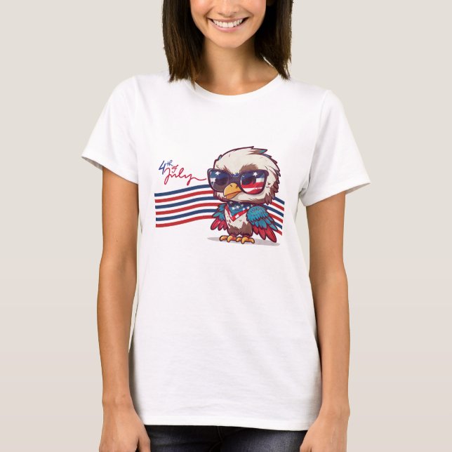 GLAD JULI 4 SJÄLVSTÄNDIGHETSDAGEN  T SHIRT (Framsida)