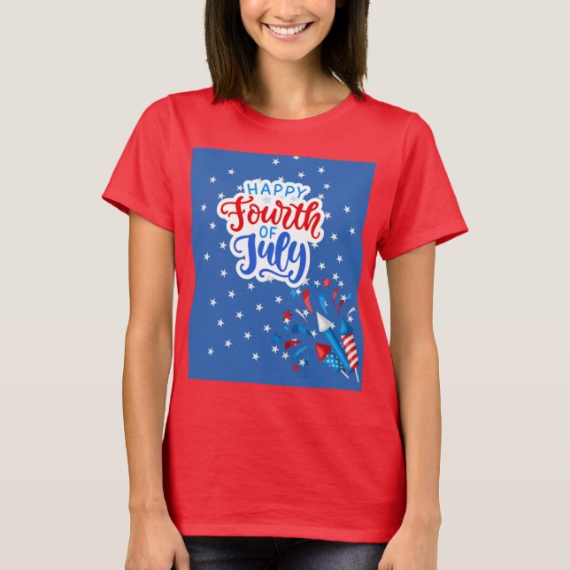 GLAD JULI 4 SJÄLVSTÄNDIGHETSDAGEN  T SHIRT (Framsida)