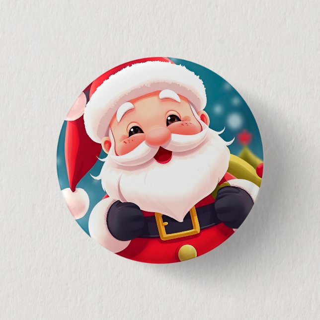 Glad julillustration med tomte som firar knapp (Framsida)