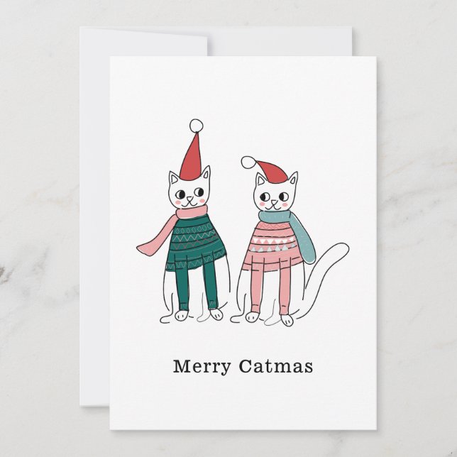 Glad Julkat Minimalistisk  Julkort (Framsida)