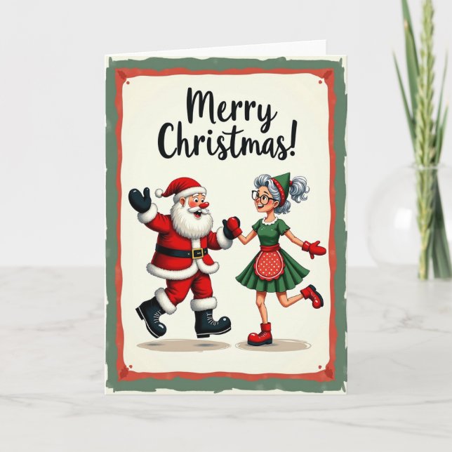 Glad julkort för par kort (Framsida)