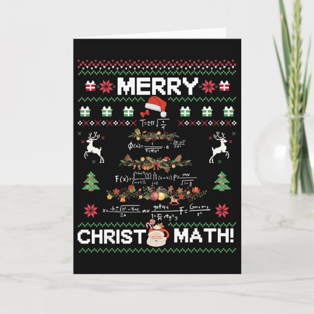 Glad Julmat Rolig Jul Matematik Träd Student Kort (Framsida)