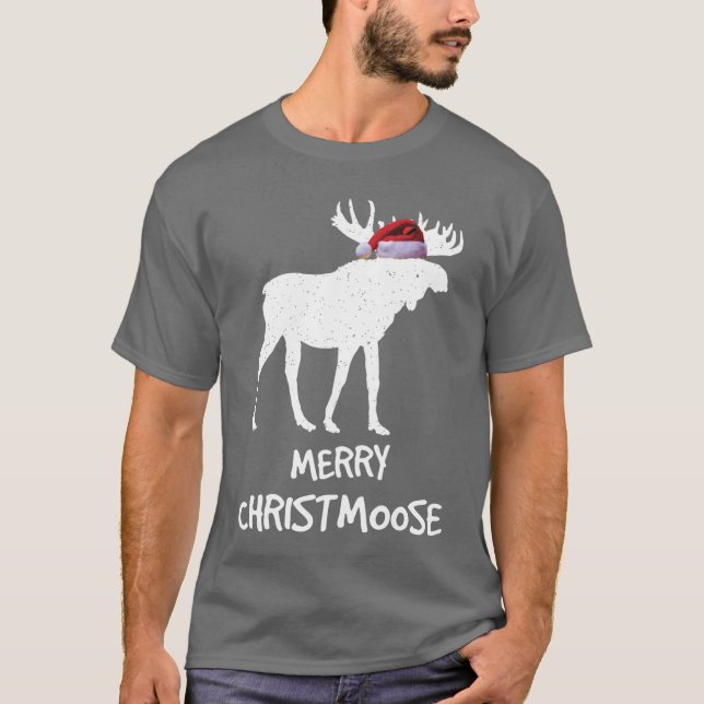 Glad Julmöss Jag Älskar Älgpresenter för Älgälskar T Shirt (Framsida)