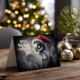 Glad Julskelett Santa jul Helgkort