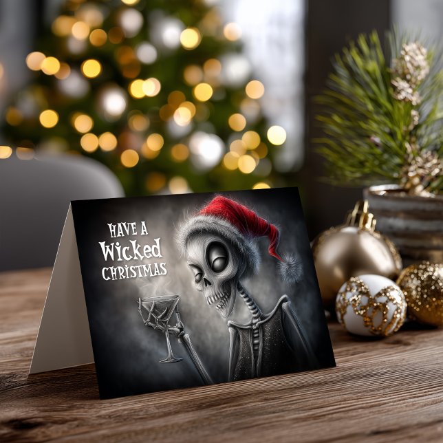 Glad Julskelett Santa jul Helgkort (Skapare uppladdad)