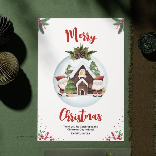 Glad julstämning julfest tack kort (Merry Vibes Christmas Party Thank You Card
)