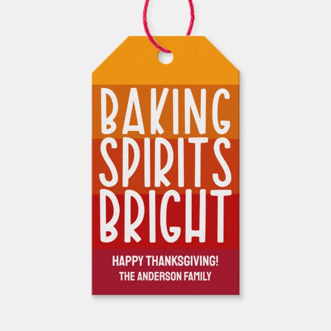 Glad julstämning på Thanksgiving-ränder Presentetikett (Framsidan)
