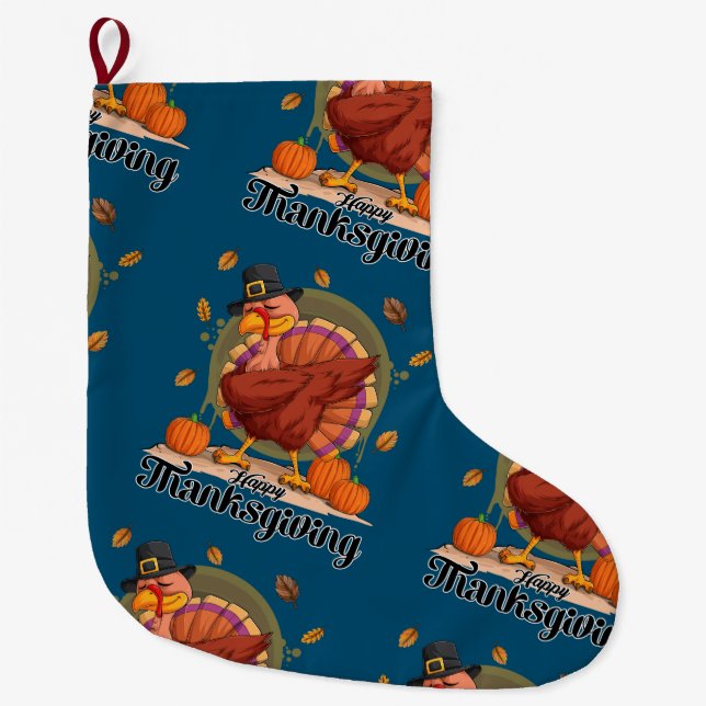 Glad julstrumpa för thanksgiving (Framsidan)