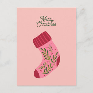 Glad julstrumpa vykort