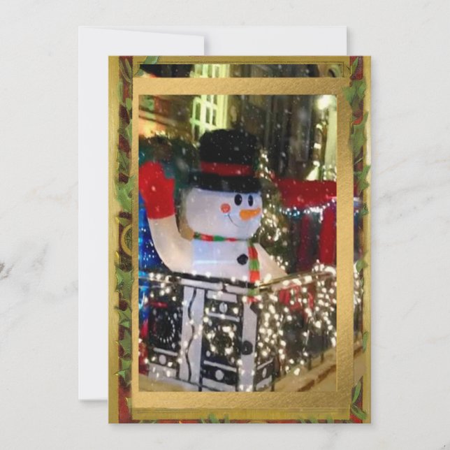 Glad jultomte i NYC Julkort (Framsida)