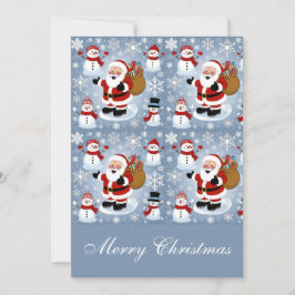 Glad jultomte och snömannen jul julkort