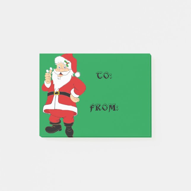 Glad jultomte presentkortsetiketter post-it block (Framsida)