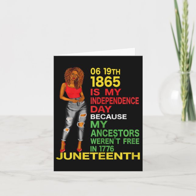 Glad Juneteenth Är Min Oberoendedag Fri Svart Kort (Framsida)