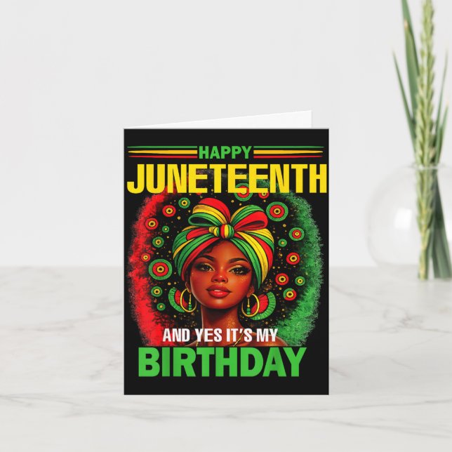 Glad juneteenth och ja det är min födelsedag 19 ju kort (Framsida)