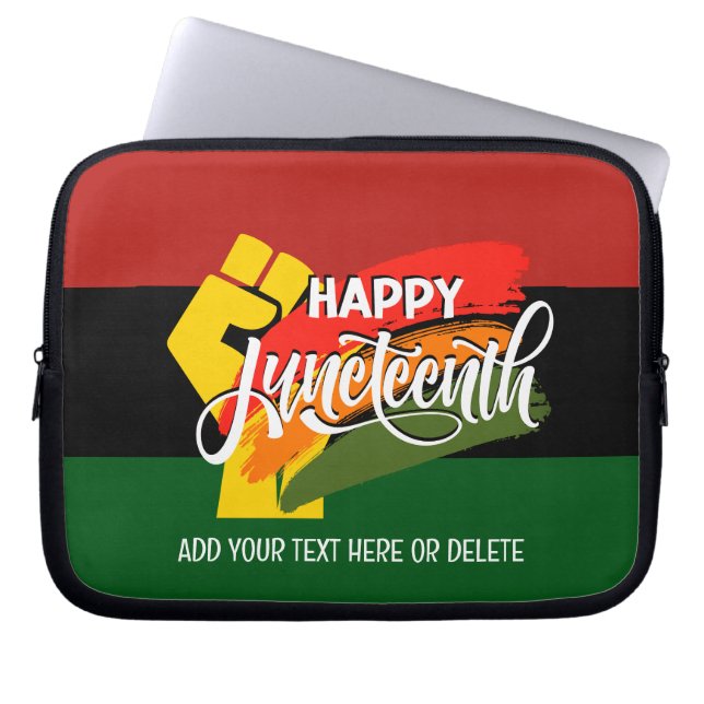 GLAD JUNETEENTH Panafrikansk Laptop Fodral (Framsidan)