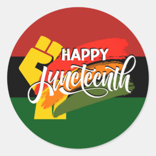 GLAD JUNETEENTH Panafrikansk Runt Klistermärke