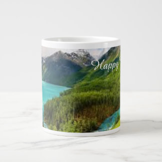 Glad kaffemugg med bergslandskap jumbo mugg