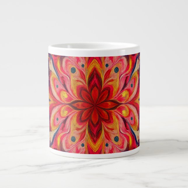 Glad Kalejdoskop Färg kaffemug Jumbo Mugg (Framsidan)