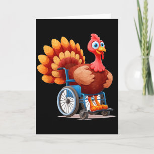 Glad kalkon kostym i rullstol för thanksgivin kort
