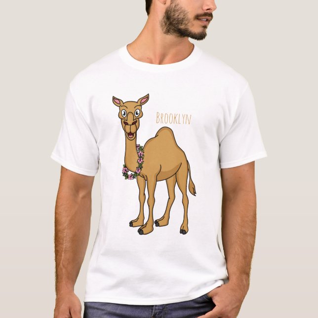 Glad kamel tecknad illustration  t shirt (Framsida)