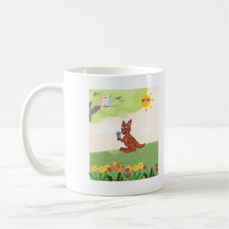 Glad känguru i skogen kaffemugg