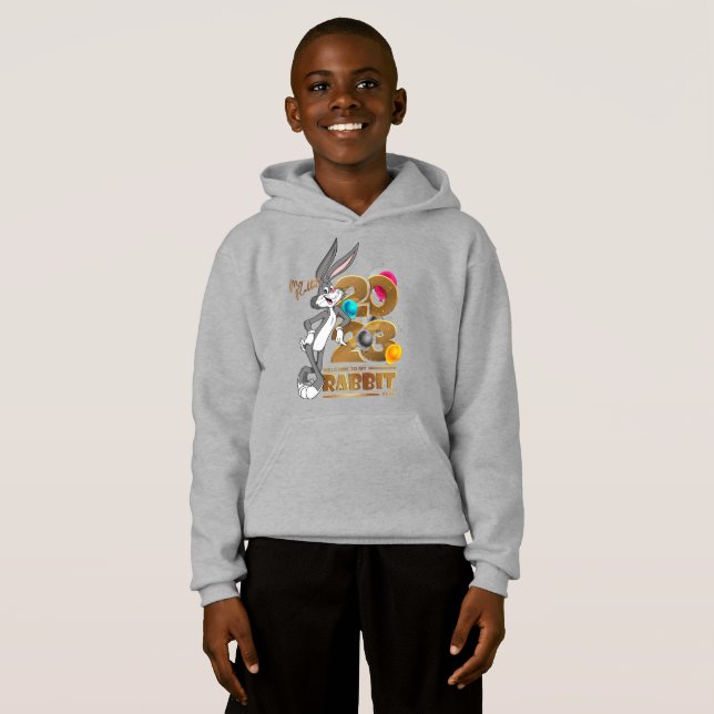 Glad kanin år 2023 | Barn Tröja Hoodie (Hel framsida)