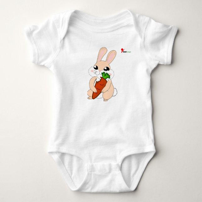 Glad Kanin Baby Bodysuit  T Shirt (Framsida)