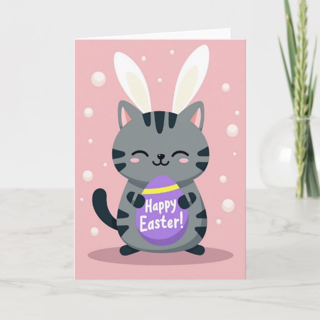 Glad Kanin Kitty Välkomstkort Kort (Framsida)