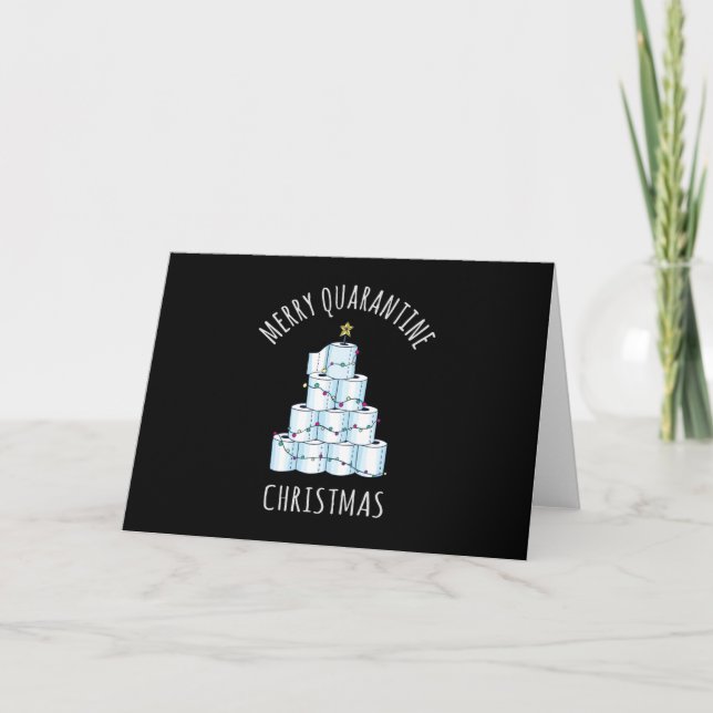 Glad karantän julgran toalettpapper kort (Framsida)