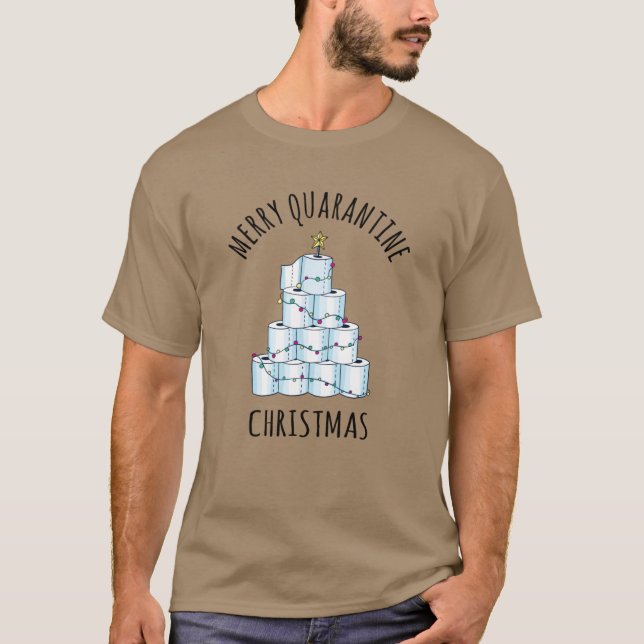 Glad karantän julgran toalettpapper t shirt (Framsida)