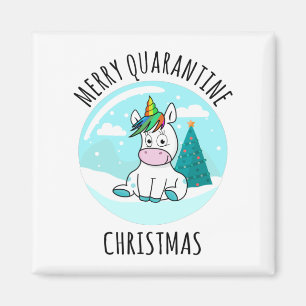 Glad karantäns jul enhörning magnet