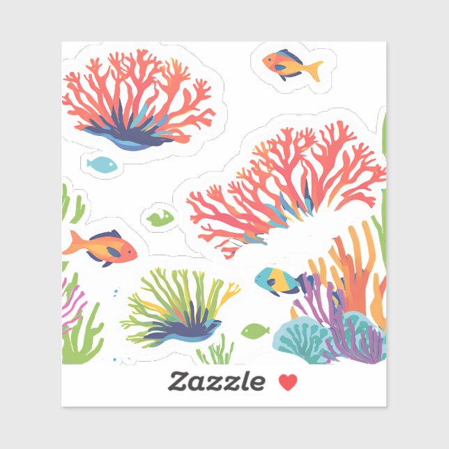 Glad karibisk rev  klistermärken (Ark)